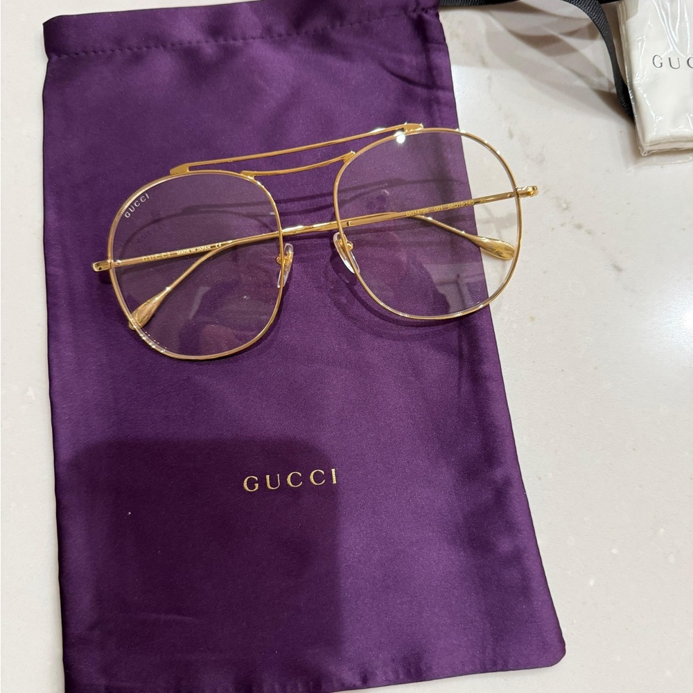Brand new Gucci GG1479S Gold Aviator Sunglasses - Picture 3 of 7